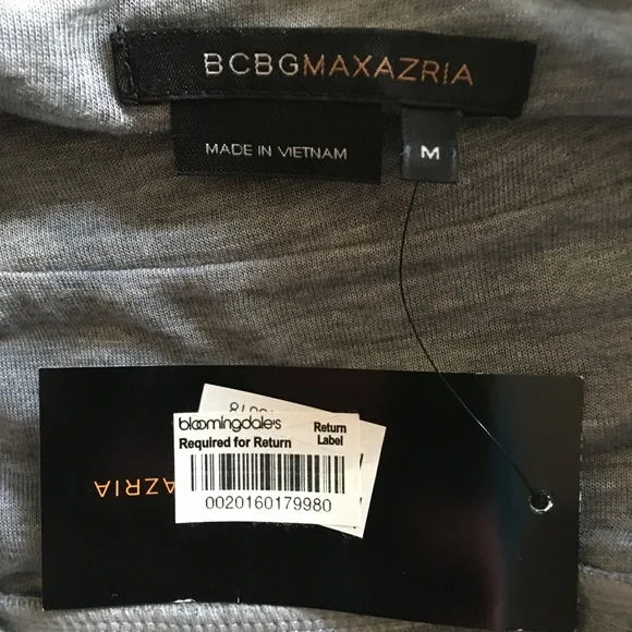 NWT New BCBGMaxAzria Heather Gray Jersey Drape Grecian Goddess Dress